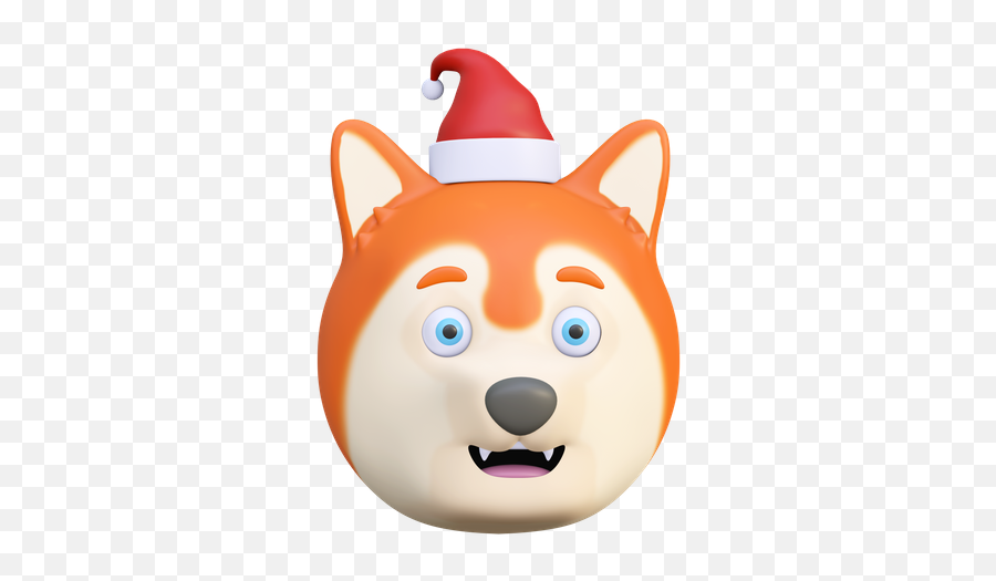 Premium Dog Wearing Christmas Hat Emoji 3d Illustration,Christmas Emojis Discord