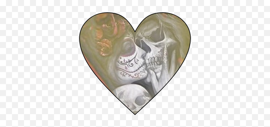 Ebm66 Sugarskull Woman Man Heart Sticker By Cagney - Death Kiss Tattoo Emoji,Man Heart Woman Emoji