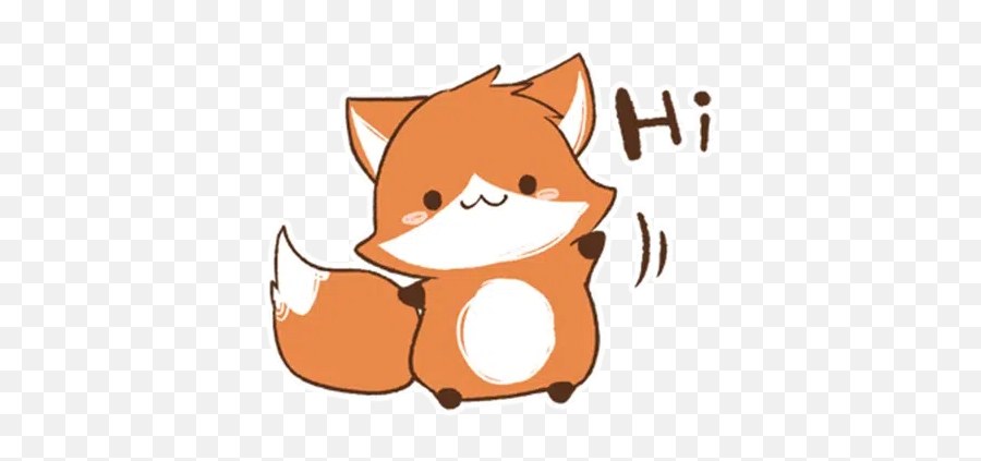 Cute Orange Fox Whatsapp Stickers - Soft Emoji,Whatsapp Fox Emoticon