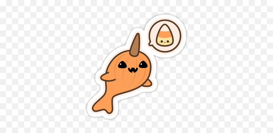 Super Cute Halloween Stickers With Jack Ou0027lantern Narwhal - Happy Emoji,Blech Emoji