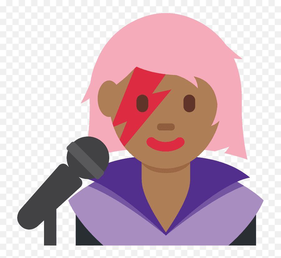 Woman Singer Emoji Clipart - Singer,Cartoon Singing Emoji