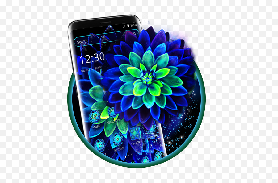 Amazoncom Neon Blue Flower Theme Appstore For Android - Smartphone Emoji,Emoji Movie Box Office Mojo