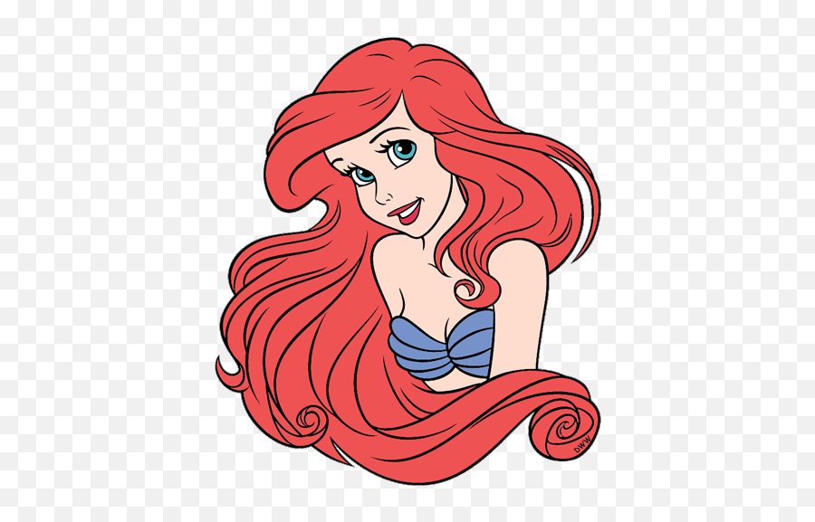 Mermaid Ariel Clip Art 4 - Little Mermaid Ariel Headshot Emoji,Little Mermaid Sketches Ariel Emotions
