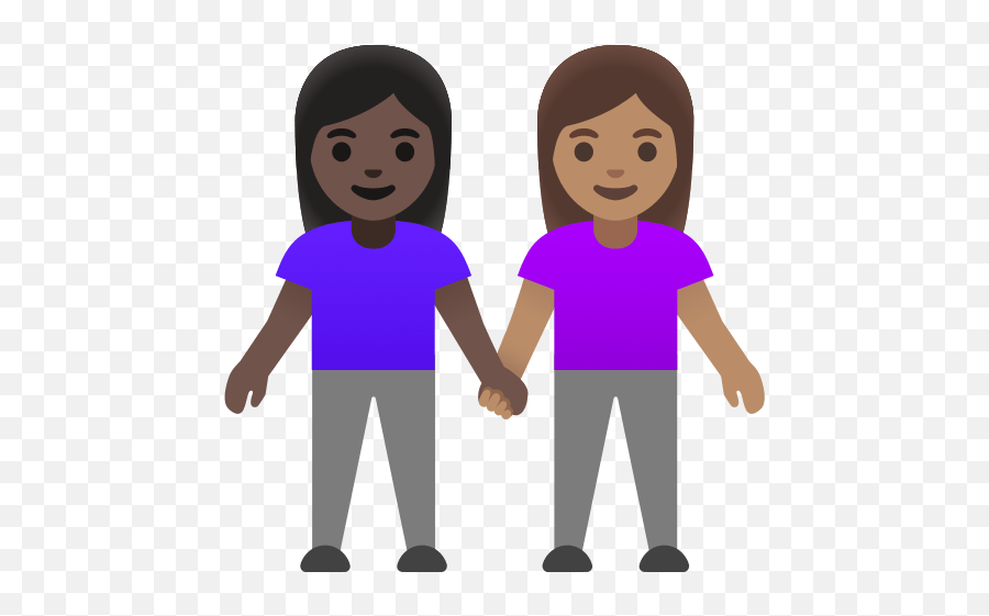 Handshake Women With Dark Skin Tone And - Two Men Holding Hands Cartoon Emoji,Google Emoticon Couple