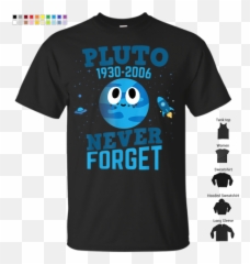 Pluto Never Forget T - Shirt Chitaamobi Short Sleeve Emoji,It Geek Emoticon