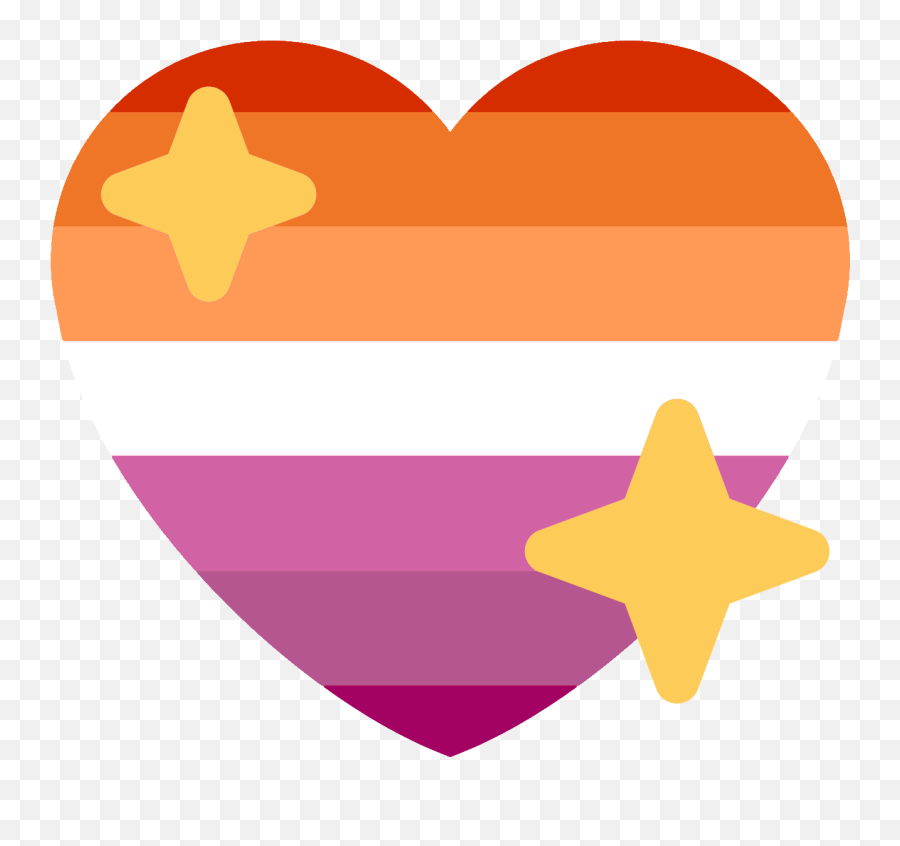 Lesbian Flag Heart Discord Clipart - Discord Pride Heart Emojis Transparent,Rainbow Heart Eye Emoji