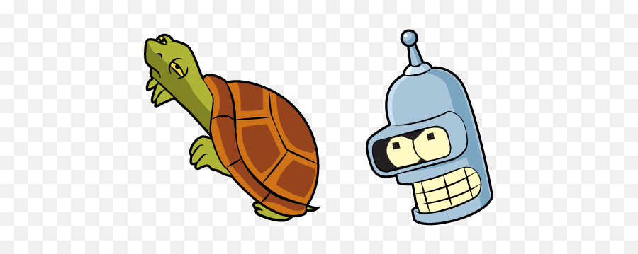 Futurama Bender And Turtle Cursor - Bender Emoji,Futurama Zapp Emotions