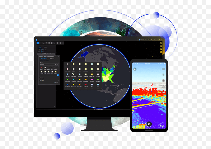 3d Earth Map Earth App For Desktop U0026 Mobile Arcgis Earth - Dot Emoji,Emojis City Map