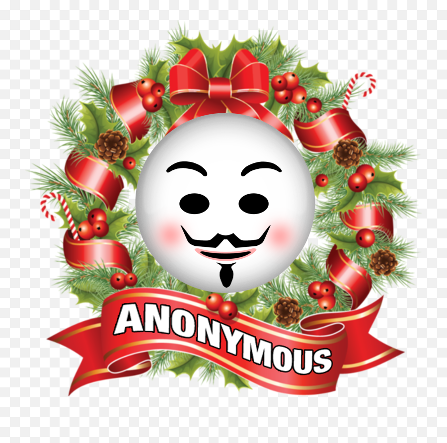 Épinglé Sur Anonymous Emoji - Christmas Wreath Clip Art,Anonymous Emoji