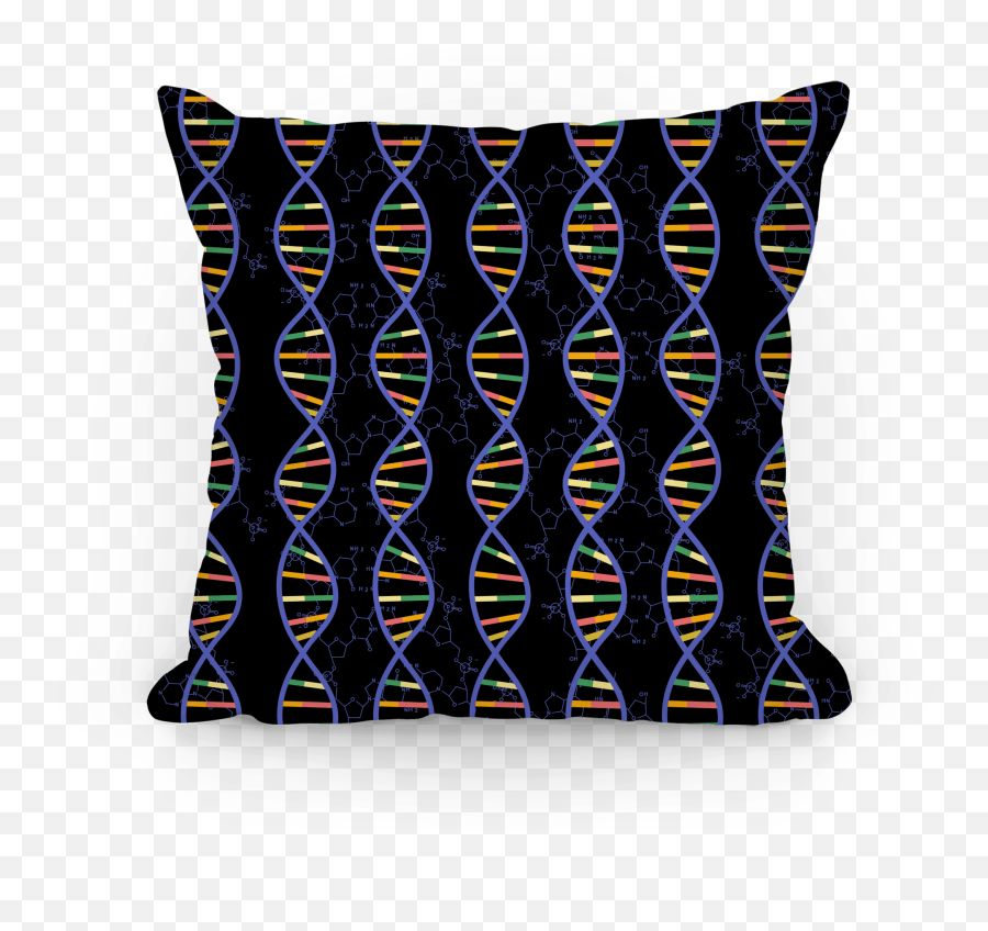 Dna Strands And Molecular Structure Pattern Pillows Lookhuman - Decorative Emoji,Nerd Emoji Pillows