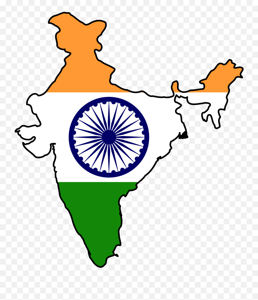 Indian India Clip Art Clipart - Clipartix India Map With Flag Emoji,India Flag Emoji