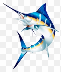 Mq Blue Fish Swordfish Water Sticker - Swordfish Cartoon Emoji,Swordfish Emoji