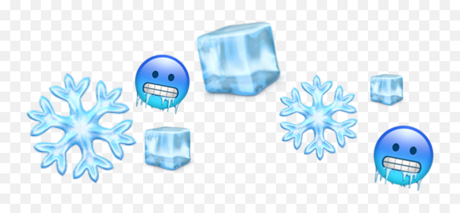 Icy Blue Emojicrown Sticker By Isabel - Dot,Snowing Emoji