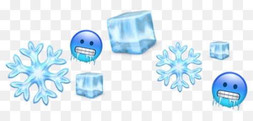 Icy Blue Emojicrown Sticker By Isabel - Dot,Snowing Emoji