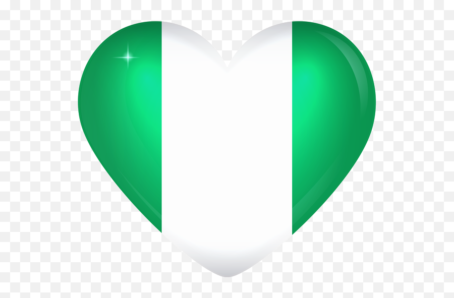 Nigeria Large Heart Flag - Nigeria Flag Heart Transparent Background Emoji,African Flag Emoji