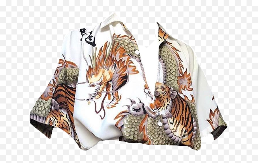 Shirt Top Clothespng Asian Japanese Sticker By Polly - Aesthetic Fancy Outfits Male Emoji,Tiger Emoji Shirt