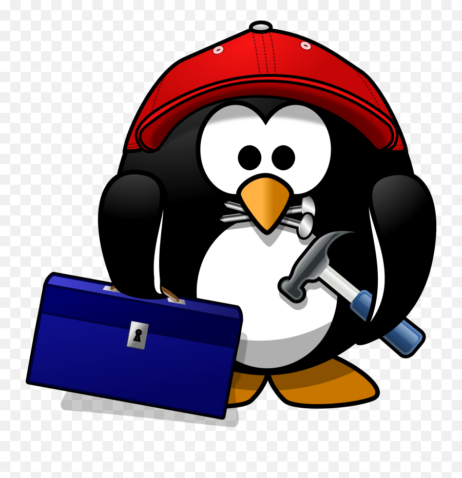 Cartoon Handyman Penguin Clip Art Image - Clipsafari Toolbox Penguin Emoji,Hammer And Nail Emoji