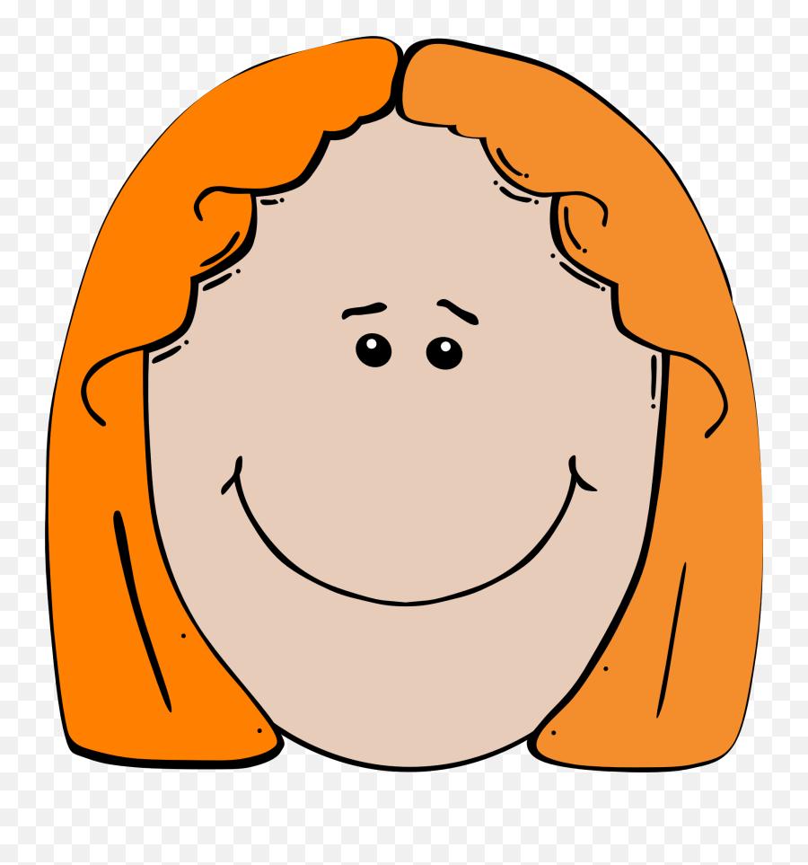 Girl Face Head Orange Hair - Kid Clip Art Hair Emoji,Adult Emoticon Graphics