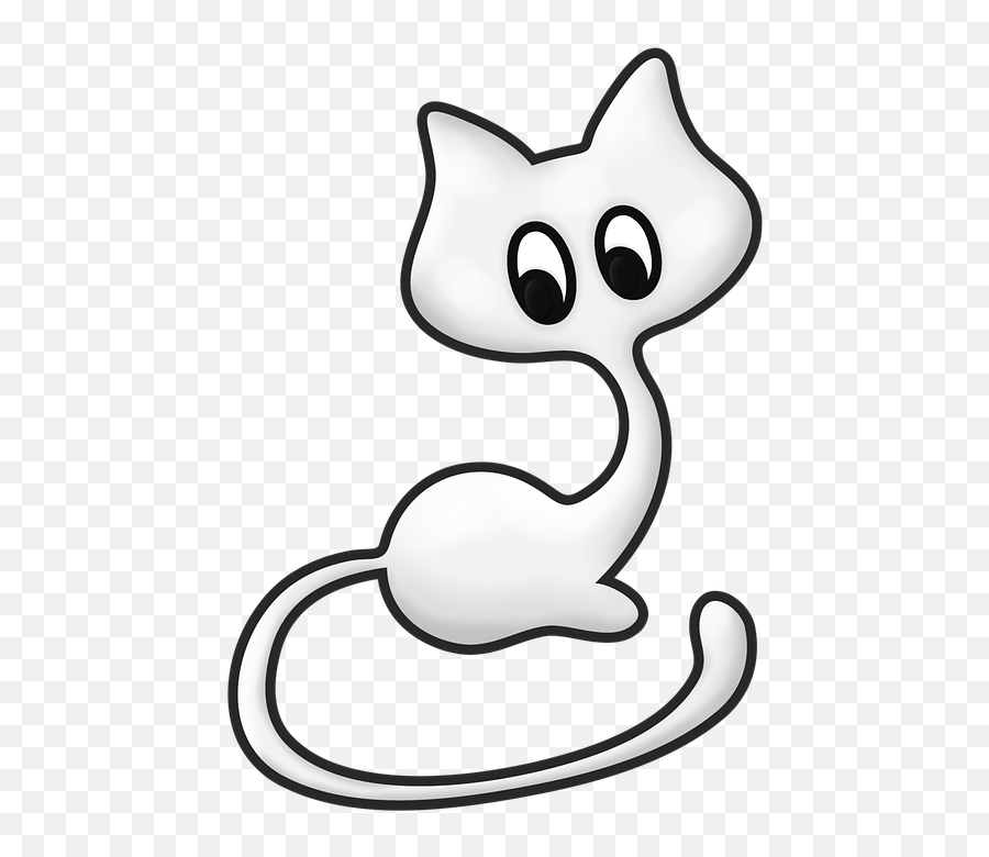 Kawaii Tail Mammal Cat Pet Animal - Dot Emoji,Cat Tail Emotions