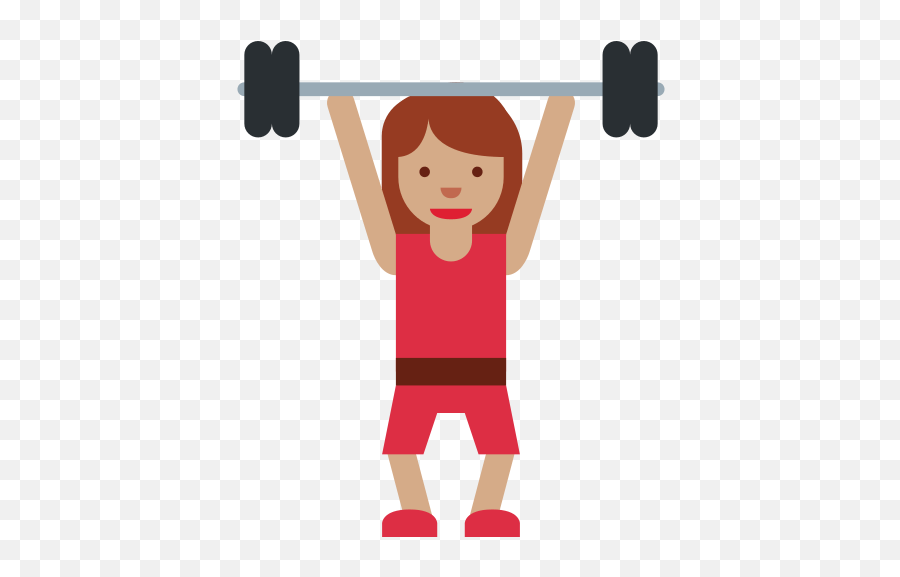 U200d Woman Lifting Weights Emoji With Medium Skin Tone - Kid Lifting Cartoon Transparent,L3 Emoticon