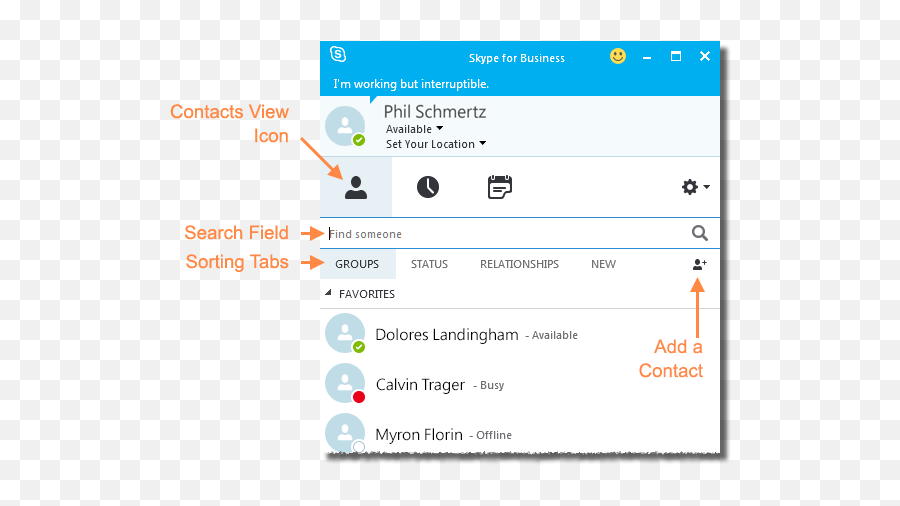 Contacts View For Business For - Dot Emoji,Office Skype For Business Install Emoticons Location Folder