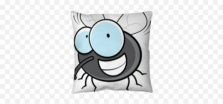 Grinning Cartoon Fly Throw Pillow U2022 Pixers - We Live To Change Imagen De Moscas Animadas Emoji,Emoticons Angry Throwing