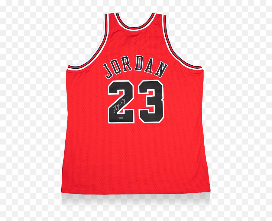 Michael Jordan Signed Chicago Bulls - Sleeveless Emoji,Michael Jordan Gold Emotion