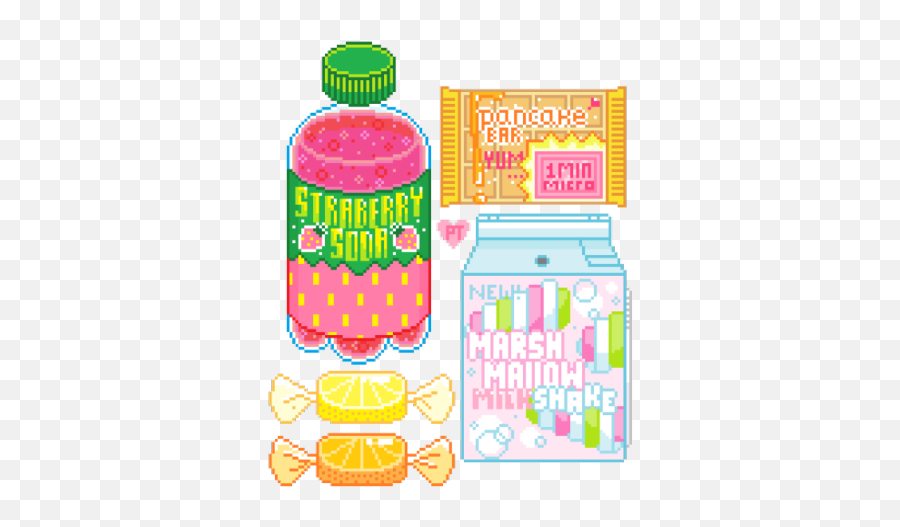 Kawaii Pixel Food - Kawaii Fnaf Pixel Art Emoji,Bottle Shake Emoji