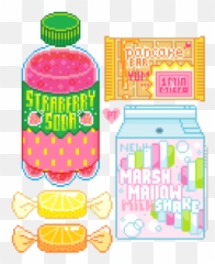 Kawaii Pixel Food - Kawaii Fnaf Pixel Art Emoji,Bottle Shake Emoji