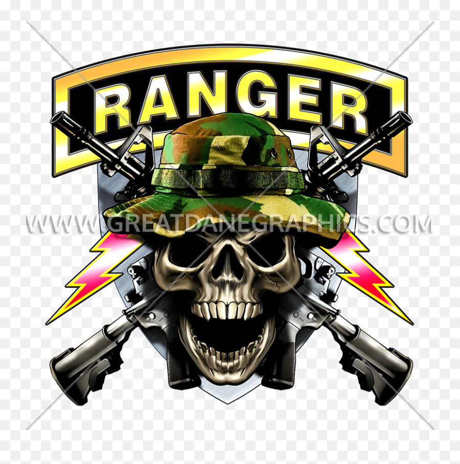 Army Ranger Skull Production Ready Artwork For T - Shirt Skull Us Army Logo Vector Emoji,Army Skull Emoticons