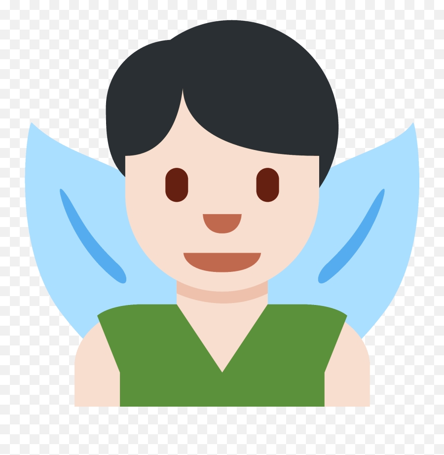 U200d Man Fairy Emoji With Light Skin Tone Meaning And - Dibujo De Hada Hombre,Male Voice Over Emojis