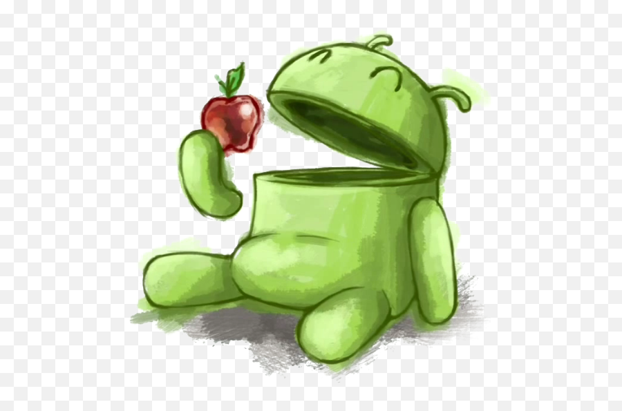 Ocak 2017 - Android Eating Apple Emoji,Flist Emoticon