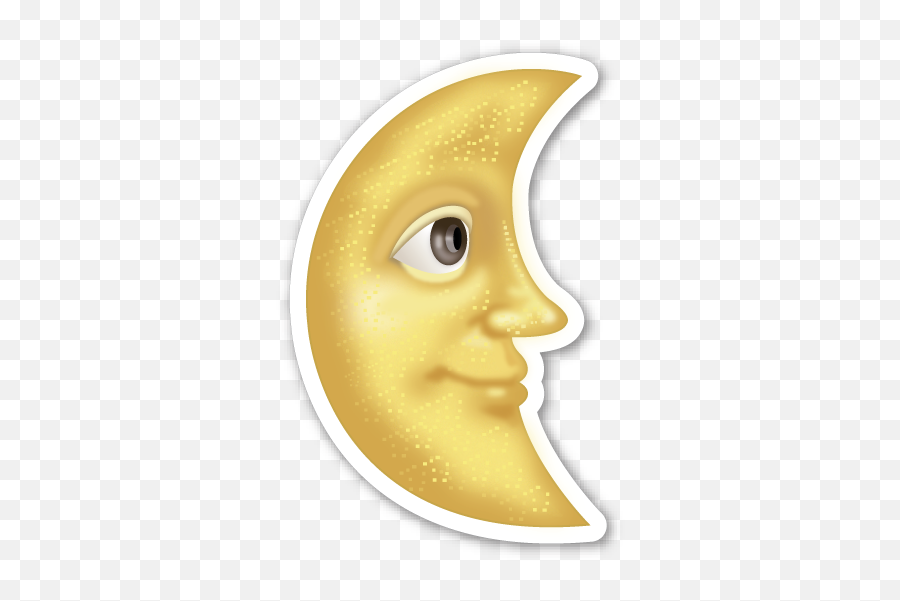 Emoji Stickers - Last Quarter Moon Clipart Kawaii,Moon Face Emoji