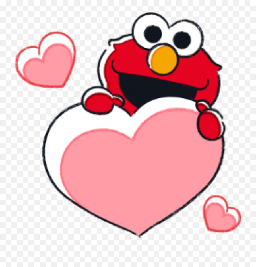 Sesamestreet Elmo Love Heart Sticker - Elmo Heart Cartoon Emoji,Sesame Street Emoticons Copy And Paste