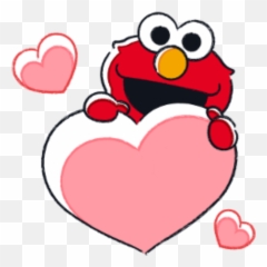 Sesamestreet Elmo Love Heart Sticker - Elmo Heart Cartoon Emoji,Sesame Street Emoticons Copy And Paste