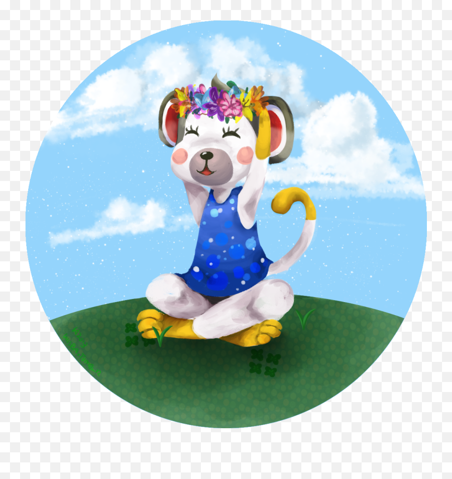 Shari With A Flower Crown Bc Reasons I Also Do Animal - Shari Fanart Animal Crossing Emoji,B Button Emoji Meme