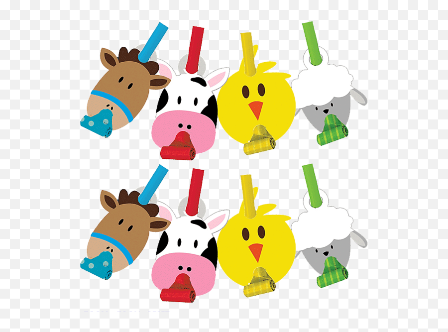 Farmyard Fun Animal Party Just Party Supplies Nz - Farmhouse Fun Blowouts 8ct Emoji,Party Animal Emoji