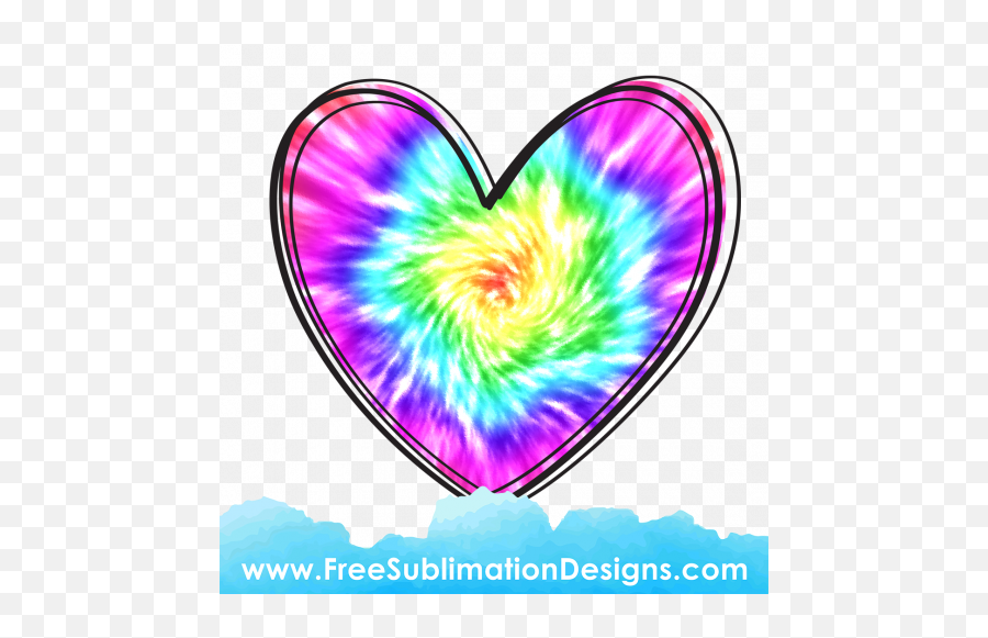Free Sublimation Print - Tie Dye Love Heart Sublimation Emoji,Different Heart Colors Emojis