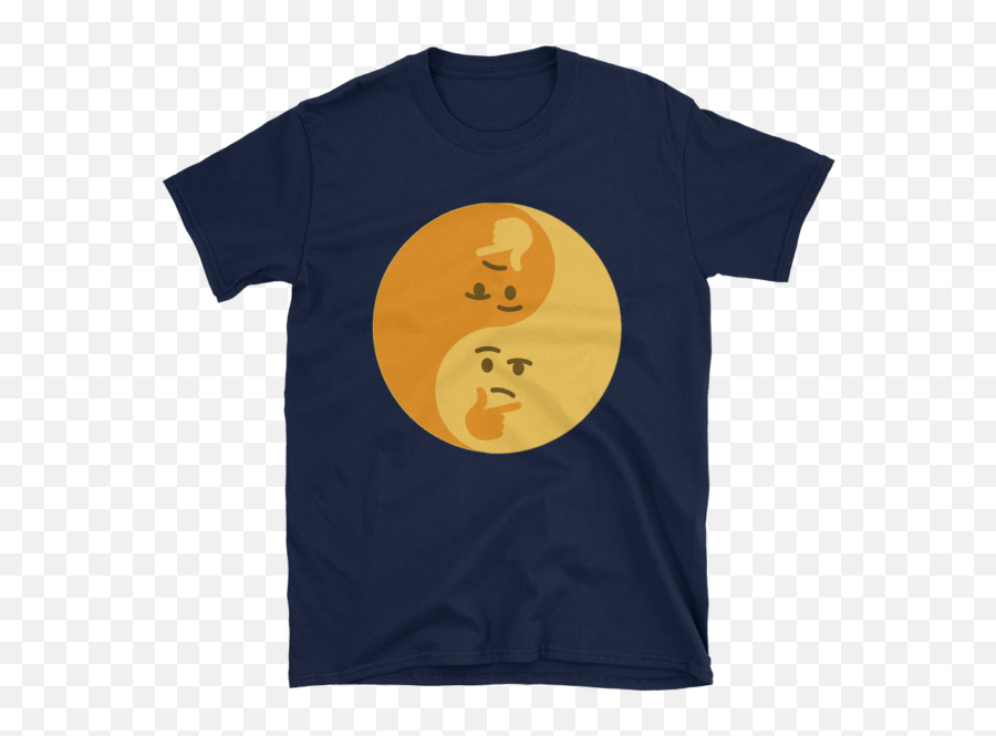 Thinking Face Emoji Yin - Yang Hmm Unisex Gildan 64000 Tshirt Ebay No 45 Shirt,Hmm Emoji Meme