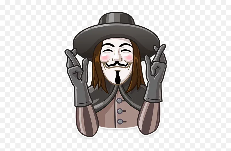 Guy Fawkes V For Vendetta Stickers For Whatsapp - Stickers Vendetta Whatsapp Emoji,Emoticon Para Whatsapp