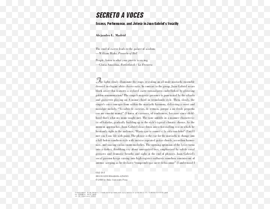 Pdf Secreto A Voces Excess Performance And Jotería In - Document Emoji,Emotions Secretos