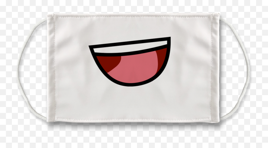 Toon Mouth Happy White Face Mask - Handbag Style Emoji,Smile With Mouth Off Emoticon