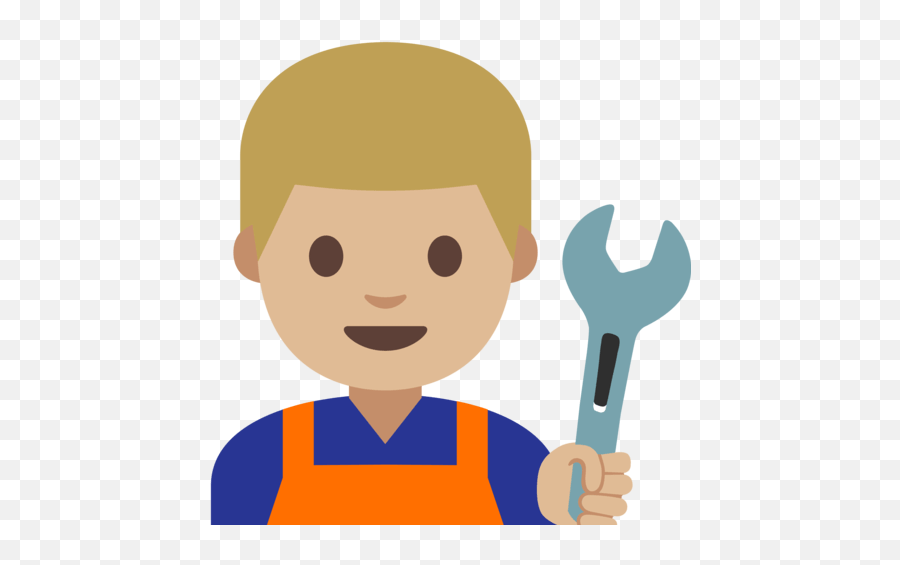 U200d Mechanic Man With Wrench Man With Medium Light Skin Emoji,Shrug Emoji Dark Skin