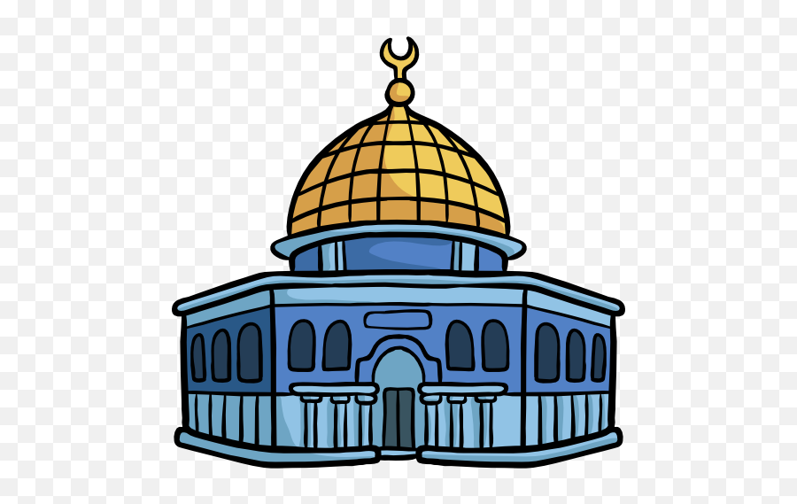 Dome Of The Rock Palestine Art - Drawing Masjid Al Aqsa Emoji,Masjid Emoji