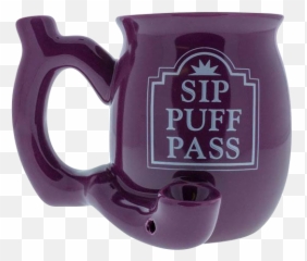 Sip Puff Pass Ceramic Mug Pipe - Mug Emoji,Winkie Emoji