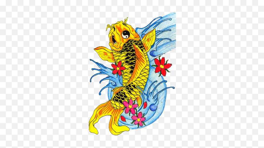 Download Fish Tattoos Free Png - Koi Fish Tattoo Transparent Fish Emoji,Emoji Tattoo