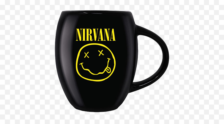 Nirvana Smiley Oval Mug - T Shirt Nirvana Smiley Emoji,Shoulder Emoticon