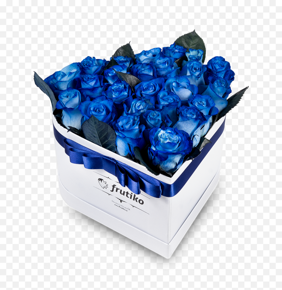 White Box Freshly Cut Blue Roses - Lovely Emoji,Blue Rose Emoji