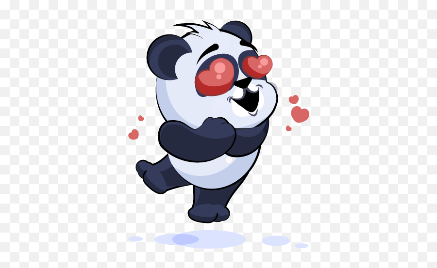 Adorable Panda Emoji Stickers By Suneel Verma - Panda Love Sticker,Emoji Sticker