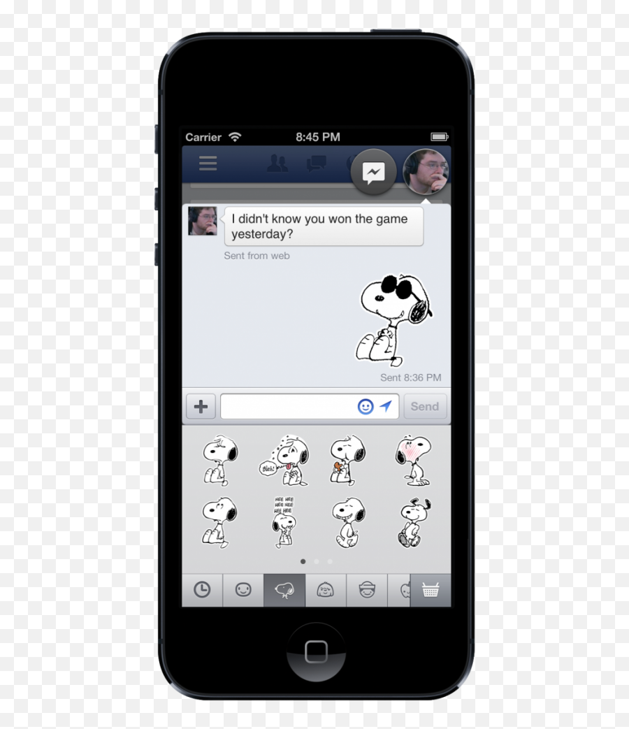 Snoopy Emoticons For Iphone - Chat Head On Iphone Emoji,Snoopy Emoji